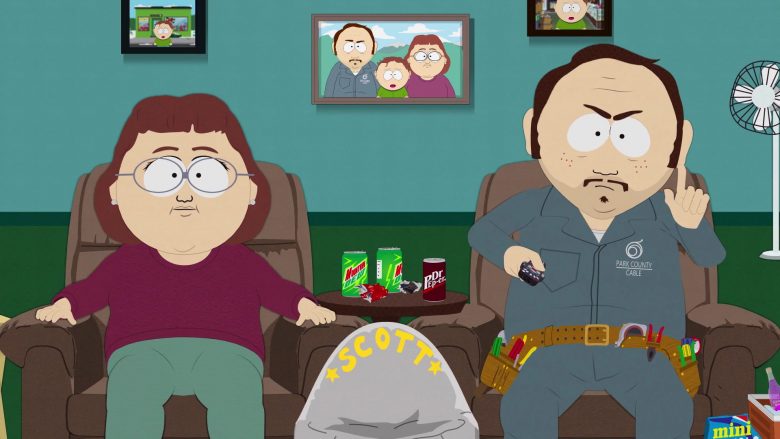 Mountain Dew and Dr Pepper Soda Cans in South Park Season 23 Episode 9