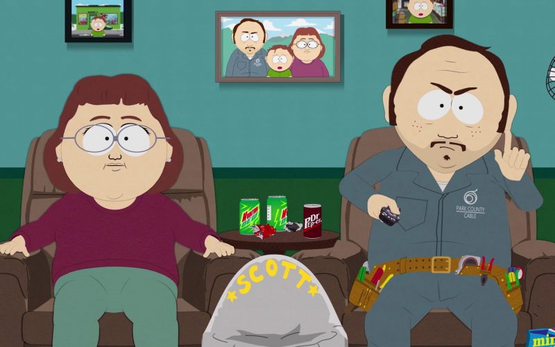 Mountain Dew and Dr Pepper Soda Cans in South Park Season 23 Episode 9