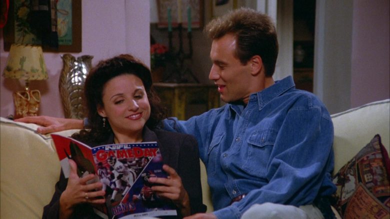 NFL Gameday Magazine Held by Julia Louis-Dreyfus as Elaine Benes in Seinfeld Season 5 Episode 9 (3)