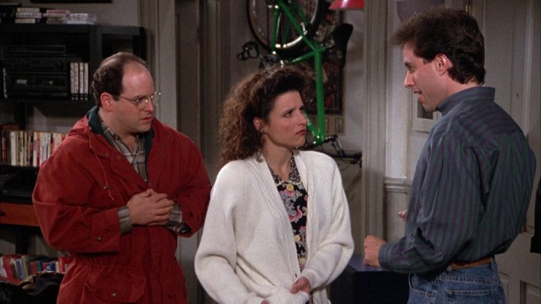 Nautica Chunky Knit Cardigan Sweater Worn by Julia Louis-Dreyfus as Elaine Benes in Seinfeld Season 3 Episode 12 (10)