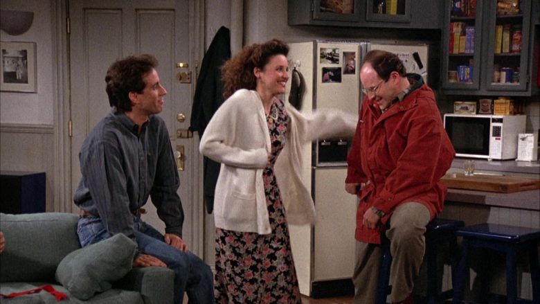 Nautica Chunky Knit Cardigan Sweater Worn by Julia Louis-Dreyfus as Elaine Benes in Seinfeld Season 3 Episode 12 (5)