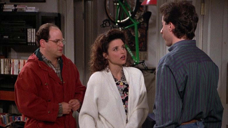 Nautica Chunky Knit Cardigan Sweater Worn by Julia Louis-Dreyfus as Elaine Benes in Seinfeld Season 3 Episode 12 (9)
