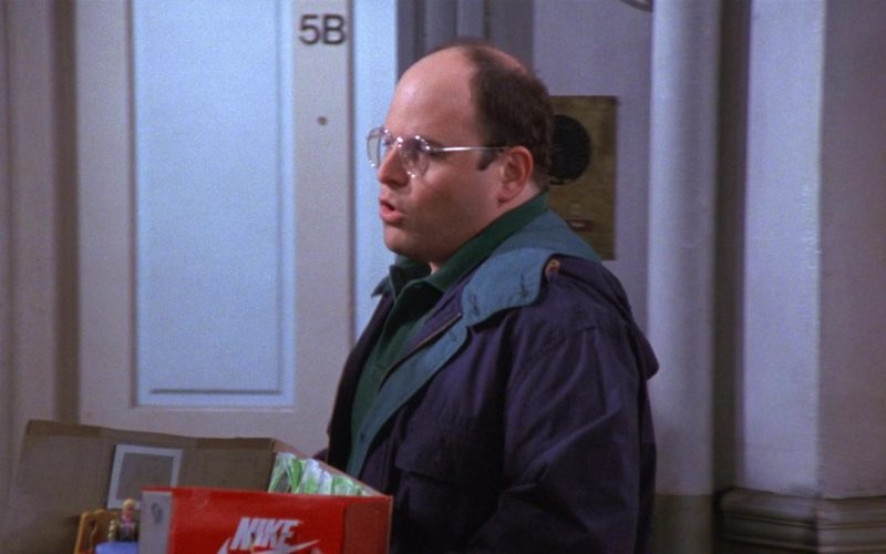 Nike Shoe Box Held by Jason Alexander as George Costanza in Seinfeld Season 8 Episode 2