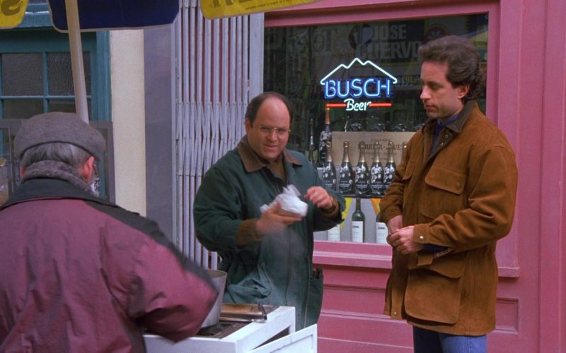 Perrier-Jouët Champagne Bottles and Busch Beer Sign in Seinfeld Season 6 Episode 12