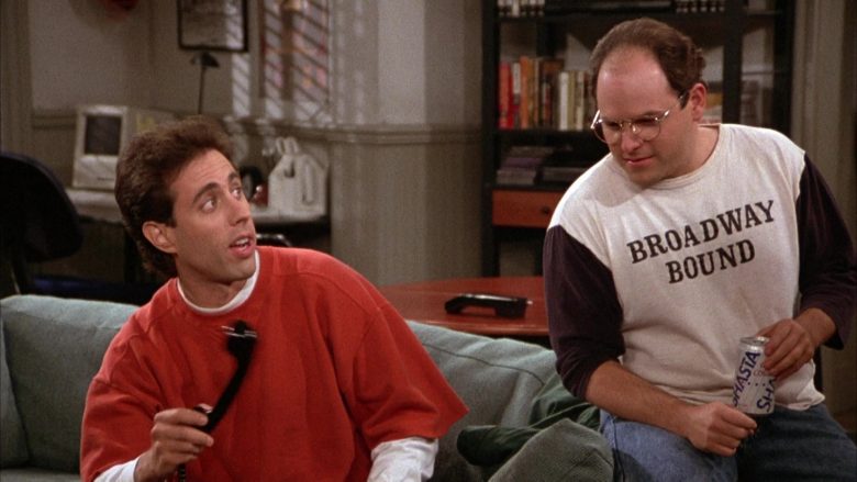 Shasta Diet Cola Can Held by Jason Alexander as George Costanza in Seinfeld Season 3 Episode 11 (2)