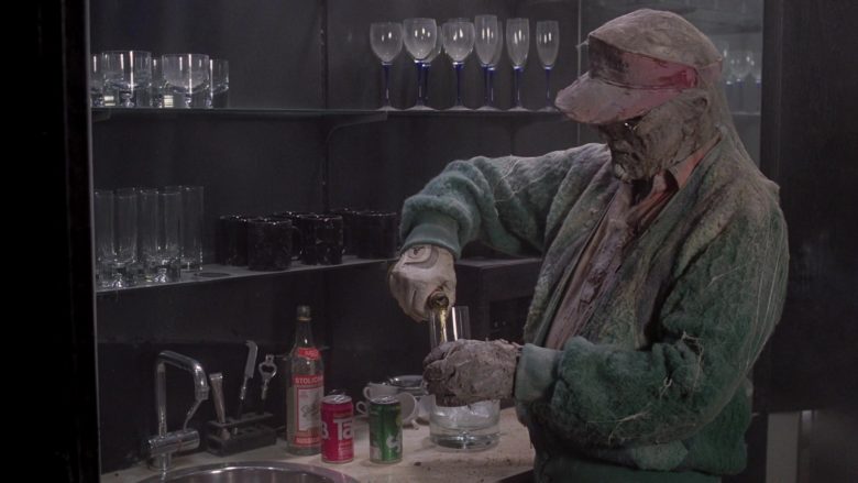 Stolichnaya Vodka, Tab and Sprite Soda Drinks in Scrooged