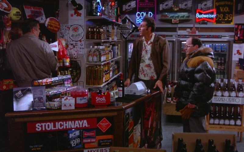 Stolichnaya Vodka and Budweiser Sign in Seinfeld Season 5 Episode 13