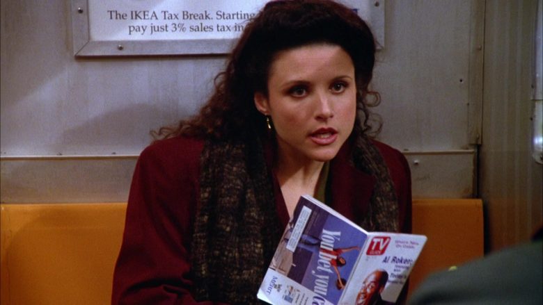 TV Guide Magazine Held by Julia Louis-Dreyfus as Elaine Benes in Seinfeld Season 5 Episode 10 (3)