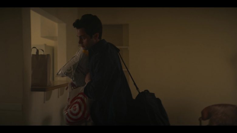 Target Store Plastic Bag Held by Penn Badgley as Joe Goldberg in YOU Season 2 Episode 1 A Fresh Start