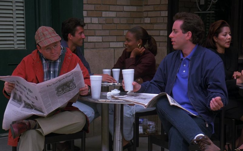 The New York Times Newspaper Held by Jason Alexander as George Costanza in Seinfeld Season 8 Episode 3 The Bizarro Jerry
