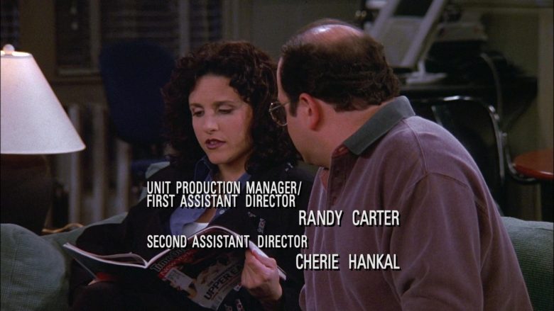 Time Out Magazine Held by Julia Louis-Dreyfus as Elaine Benes in Seinfeld Season 9 Episode 14 The Strongbox (2)