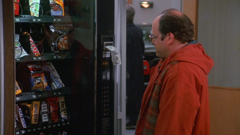 Twix, Snickers, Milk Duds, M&M's in Seinfeld Season 9 Episode 11 The Dealership