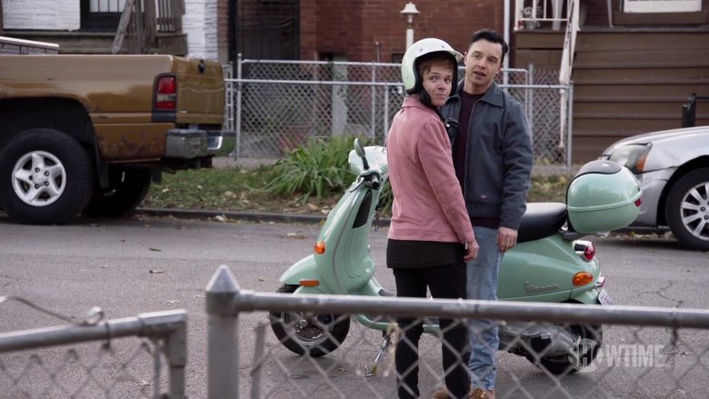 Vespa Green Scooter in Shameless Season 10 Episode 9 O Captain, My Captain