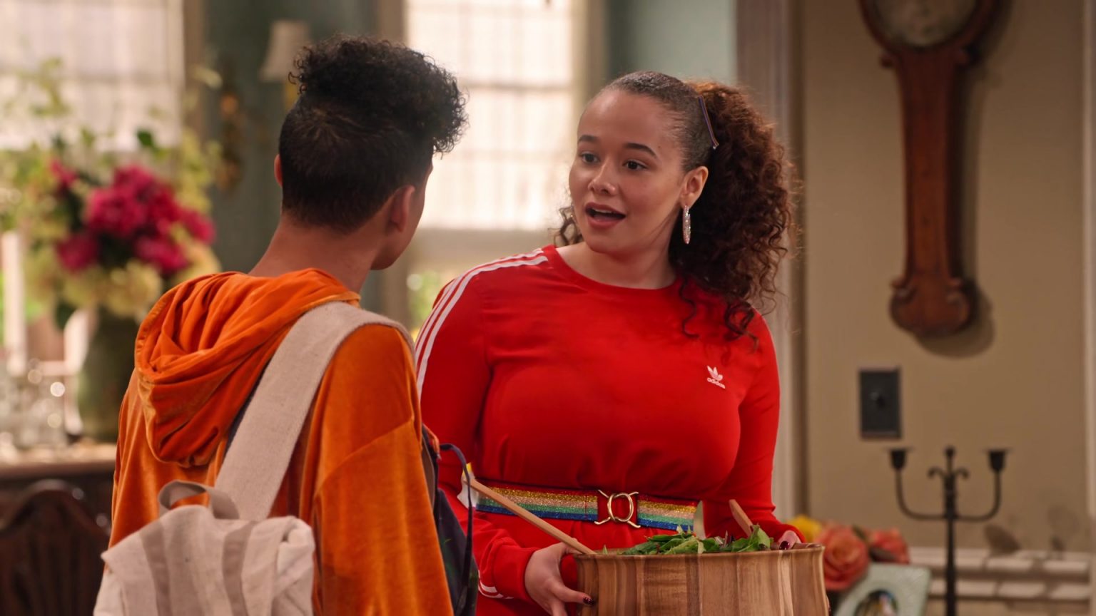 Adidas Dress In Red Worn By Talia Jackson As Jade McKellan In Family