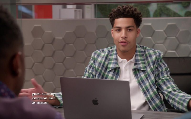 Apple MacBook Laptop Used by Marcus Scribner as Andre ‘Junior' Johnson Jr. in Black-ish Season 6 Episode 12 Boss Daddy (2020)