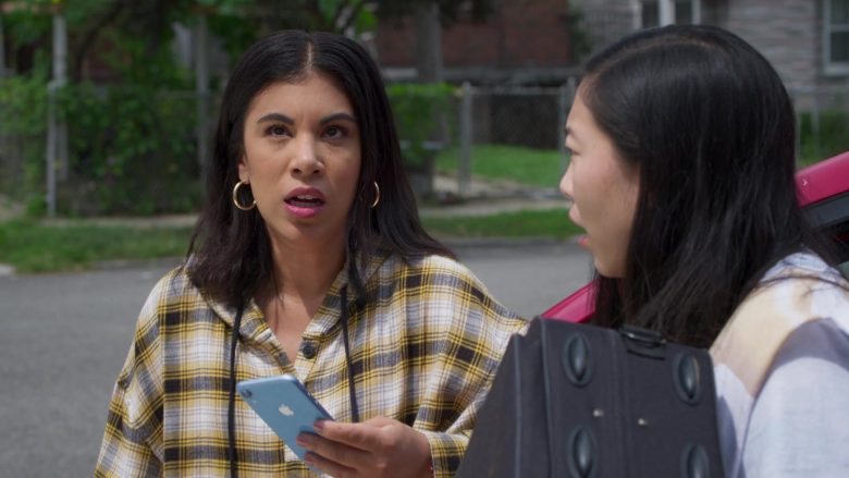 Apple iPhone Blue Smartphone Used by Chrissie Fit as Melanie in Awkwafina Is Nora from Queens Season 1 Episode 6 Vagarina (1)