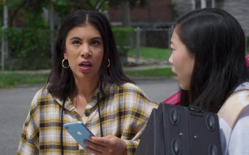 Apple iPhone Blue Smartphone Used by Chrissie Fit as Melanie in Awkwafina Is Nora from Queens Season 1 Episode 6 Vagarina (1)