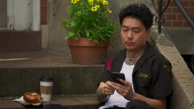 Apple iPhone Mobile Phone Used by Jonathan Park as Doug in Awkwafina Is Nora from Queens Season 1 Episode 2 Atlantic City (2020)