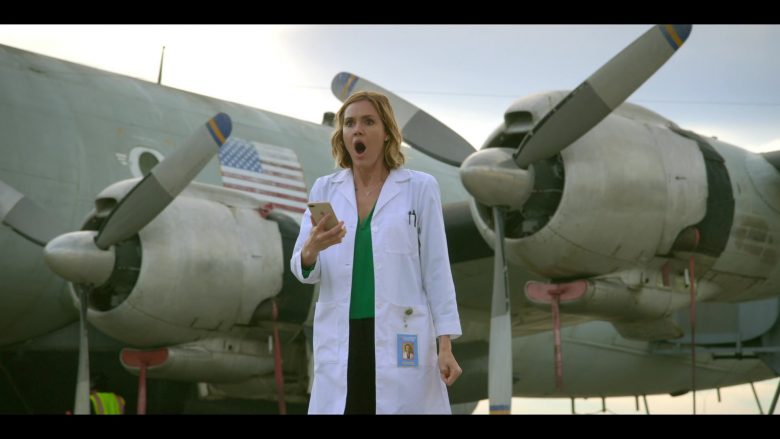 Apple iPhone Smartphone Held by Erinn Hayes as Dr. Lola Spratt in Medical Police Season 1 Episode 1