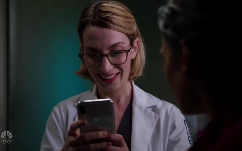 Apple iPhone Smartphone Used by Molly Bernard as Elsa Curry in Chicago Med Season 5 Episode 10 Guess It Doesn't Matter Anymore