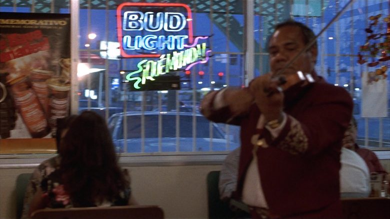 Bud Light Beer Neon Sign in Fools Rush In (1997)