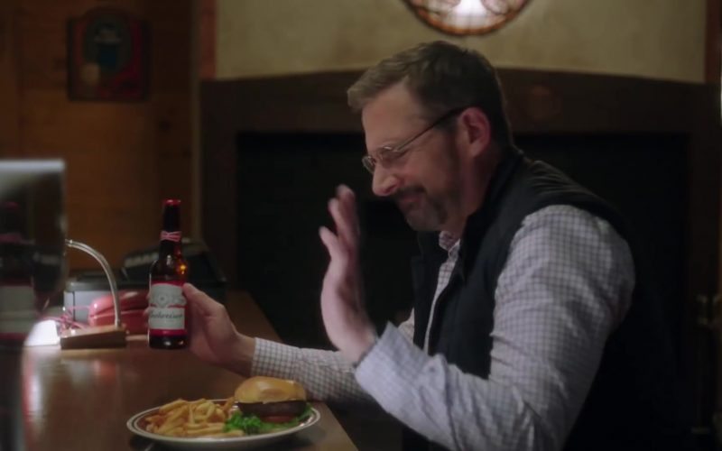 Budweiser Beer Enjoyed by Steve Carell in Irresistible (2020)