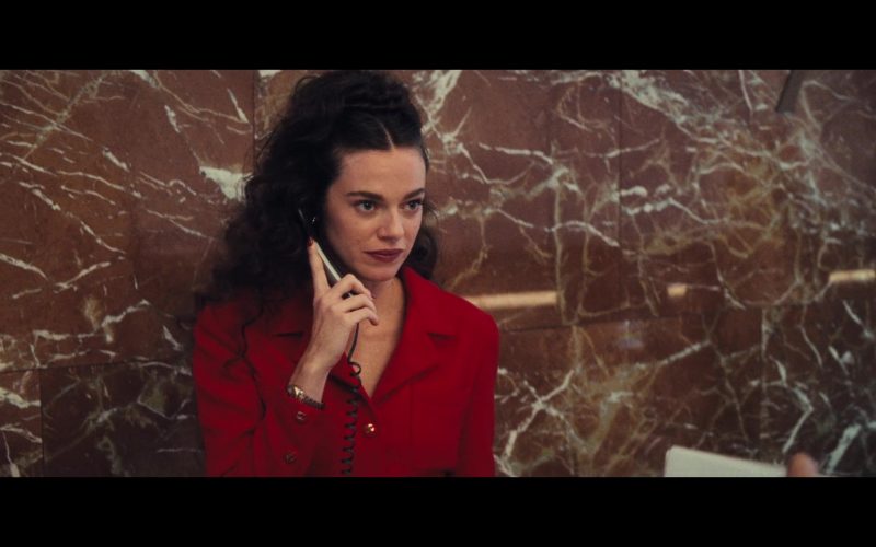 Chanel Red Dress Worn by Hailey Gates as Adley’s Receptionist in Uncut Gems (2)