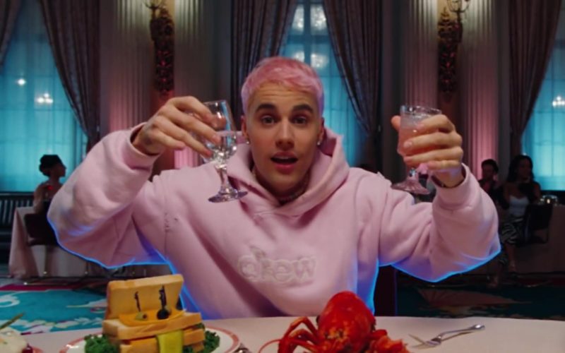 Drew House Pink Hoodie Worn by Justin Bieber in "Yummy" (2020)