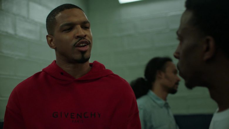 Givenchy Paris Red Hoodie For Men in Power Season 6 Episode 11 Still Dre (3)