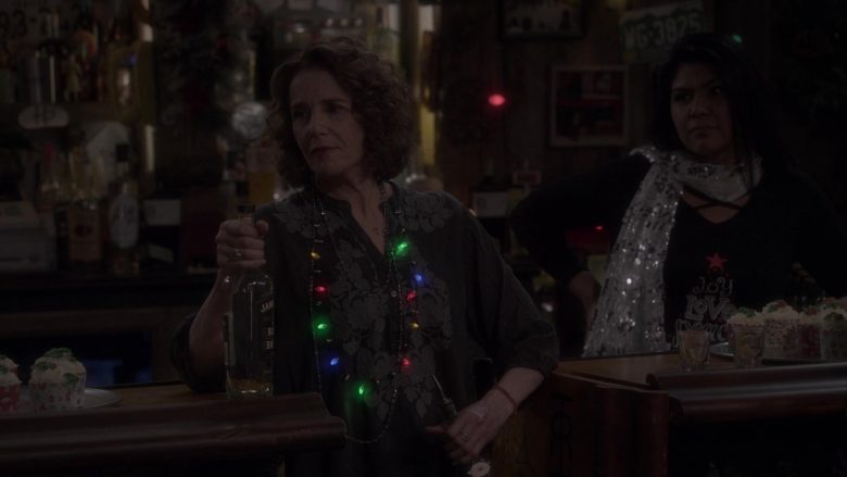 Jameson Black Barrel Irish Whiskey Bottle Held by Debra Winger as Maggie Bennett in The Ranch Season 4 Episode 20 (2020)