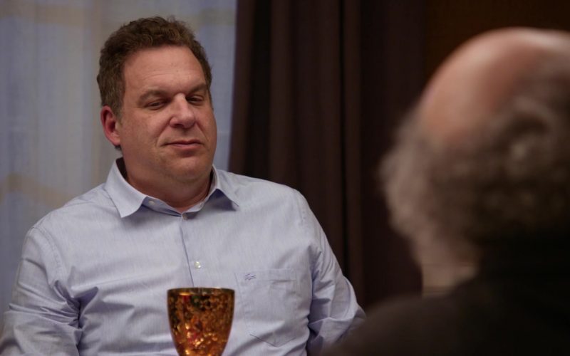 Lacoste Shirt in Blue Worn by Jeff Garlin in Curb Your Enthusiasm Season 10 Episode 2 (1)