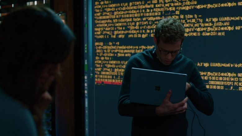 Microsoft Surface Laptop Held by Barrett Foa as Eric Beale in NCIS Los Angeles Season 11 Episode 12 Groundwork (2)
