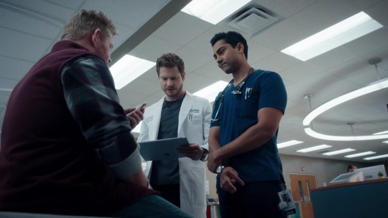 Microsoft Surface Tablet Held by Matt Czuchry as Conrad Hawkins in The Resident Season 3 Episode 14 (2020)