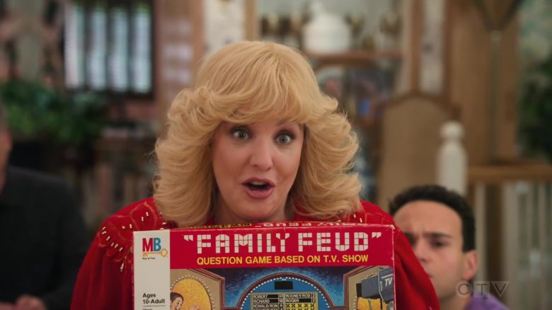 Milton Bradley Family Feud Board Game Held by Wendi McLendon-Covey as Beverly in The Goldbergs Season 7 Episode 12 Game Nigh