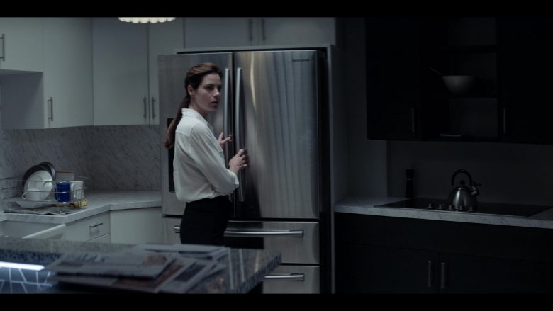 Samsung Refrigerator Used by Michelle Monaghan as Eva Geller in Messiah Season 1 Episode 8 Force Majeure