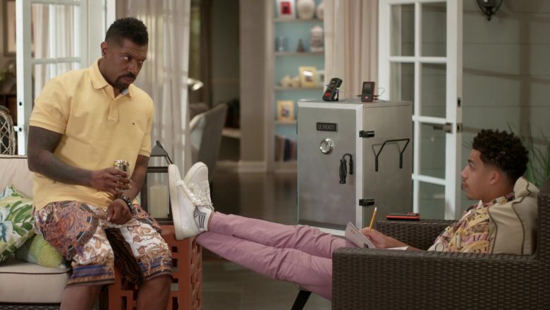 Tommy Hilfiger Yellow Polo Shirt Worn by Deon Cole as Charlie Telphy in Black-ish Season 6 Episode 11 Hair Day (1)
