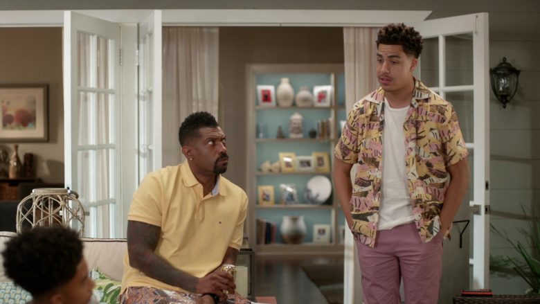Tommy Hilfiger Yellow Polo Shirt Worn by Deon Cole as Charlie Telphy in Black-ish Season 6 Episode 11 Hair Day (3)