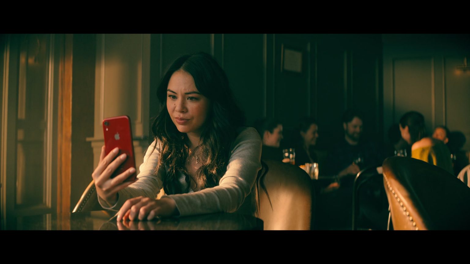 Apple IPhone Red Mobile Phone Used By Janel Parrish As Margot 'Gogo ...