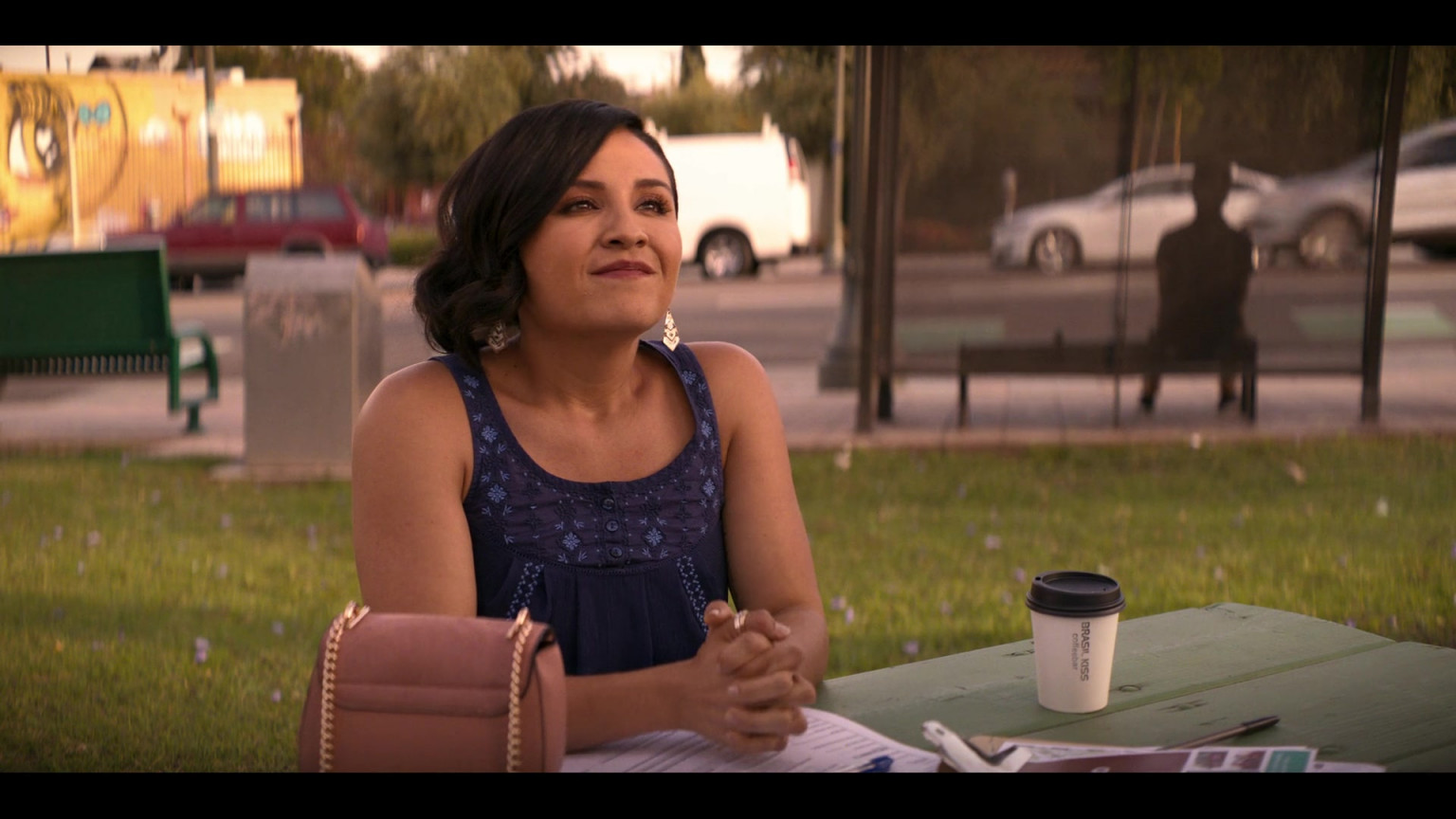 Brasil Kiss Coffee Enjoyed By Annie Gonzalez As Lidia Solis In Gentefied S01E04 "Unemployed AF