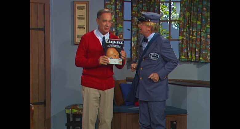 Esquire Magazine Held by Tom Hanks as Fred Rogers in A Beautiful Day in the Neighborhood (2019)