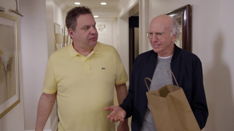 Lacoste Polo Shirt in Yellow Worn by Jeff Greene in Curb Your Enthusiasm Season 10 Episode 3 Artificial Fruit (1)