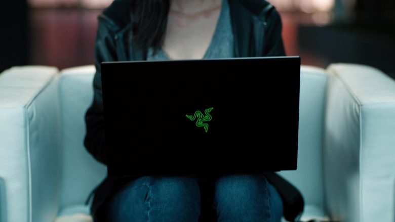 Razer Laptop Computer Used by Charlotte Nicdao as Poppy in Mythic Quest Raven's Banquet Season 1 Episode 6 Non-Player Character (2020)