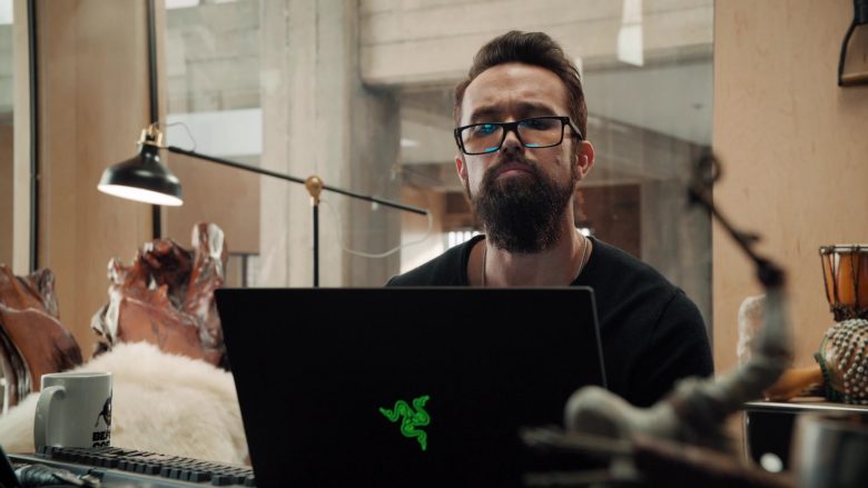 Razer Laptop Computer Used by Rob McElhenney as Ian Grimm in Mythic Quest Raven's Banquet Season 1 Episode 3 Dinner Party (3)