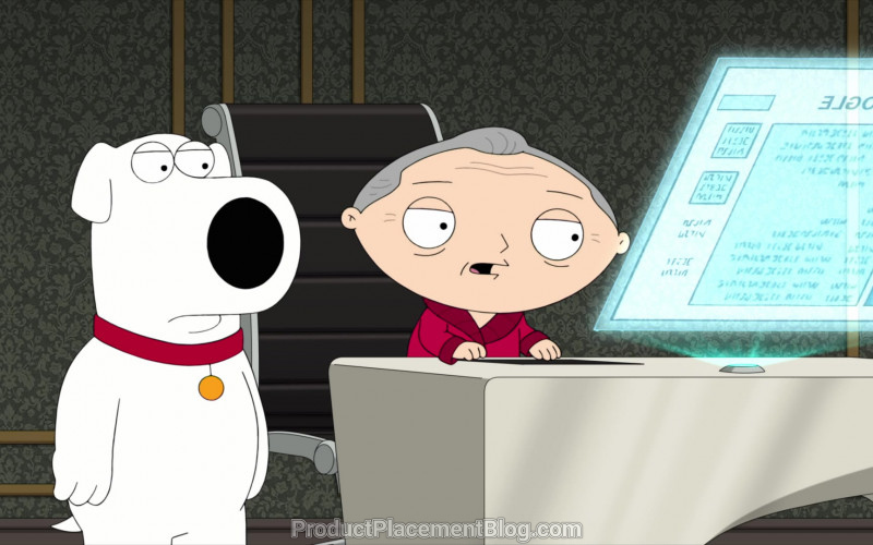 Google Web Search in Family Guy S18E13 Rich Old Stewie (2020)