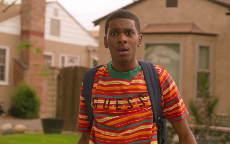 Guess T-Shirt Worn by Brett Gray as Jamal Turner in On My Block S03E02 (1)