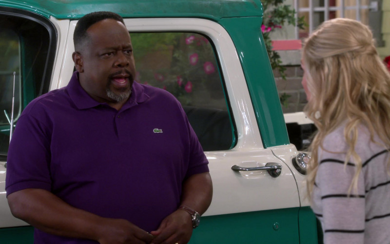 Lacoste Purple Polo Shirt Worn by Cedric the Entertainer in The Neighborhood S02E18 (1)