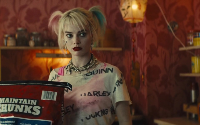 Maintain Chunks Dog Food Held by Margot Robbie as Harleen Quinzel in Birds of Prey (5)
