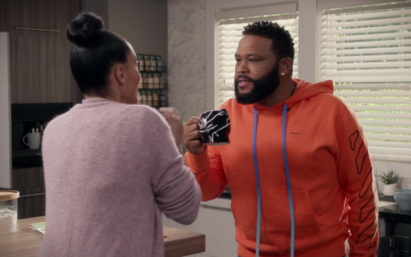 Off-White Orange Hoodie Worn by Anthony Anderson in Black-ish S06E18 (1)