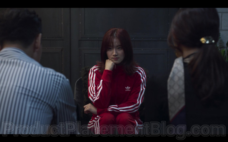 Adidas Women’s Red Tracksuit in Extracurricular Netflix Original Korean TV Show (1)