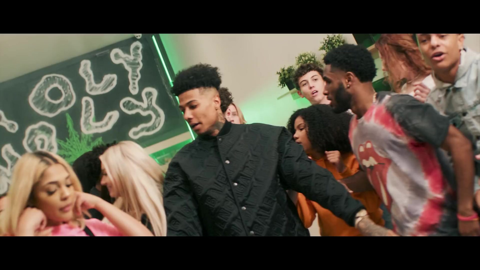 Balenciaga Black Bomber Jacket In Holy Moly By Blueface Ft. NLE Choppa